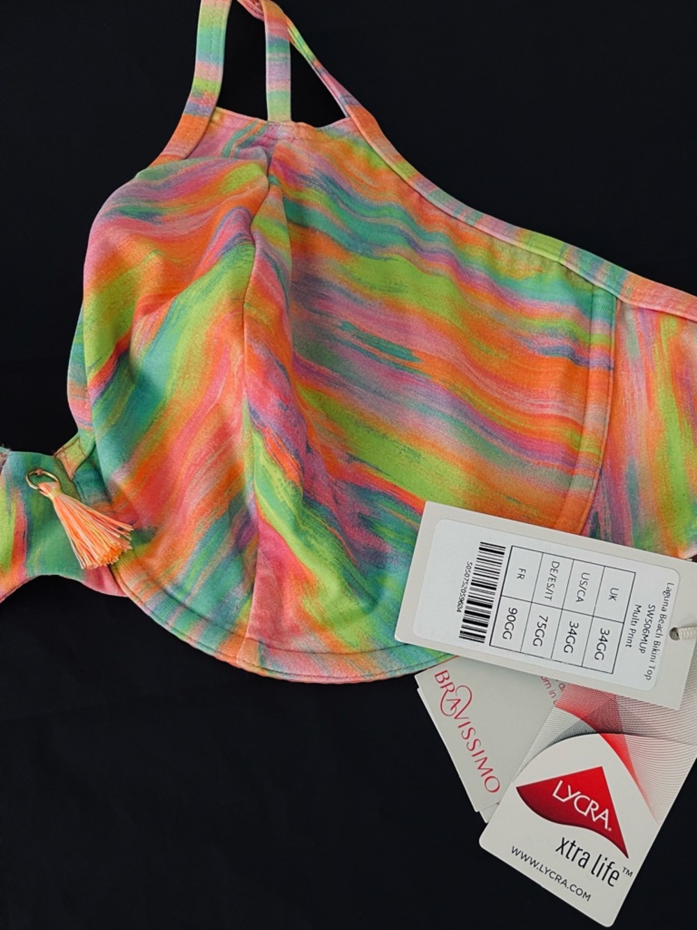 Bravissimo Vibrant Multicolor Halter Bikini Top - Size 34GG (USA) - NWT - Picture 5 of 7